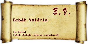 Bobák Valéria névjegykártya